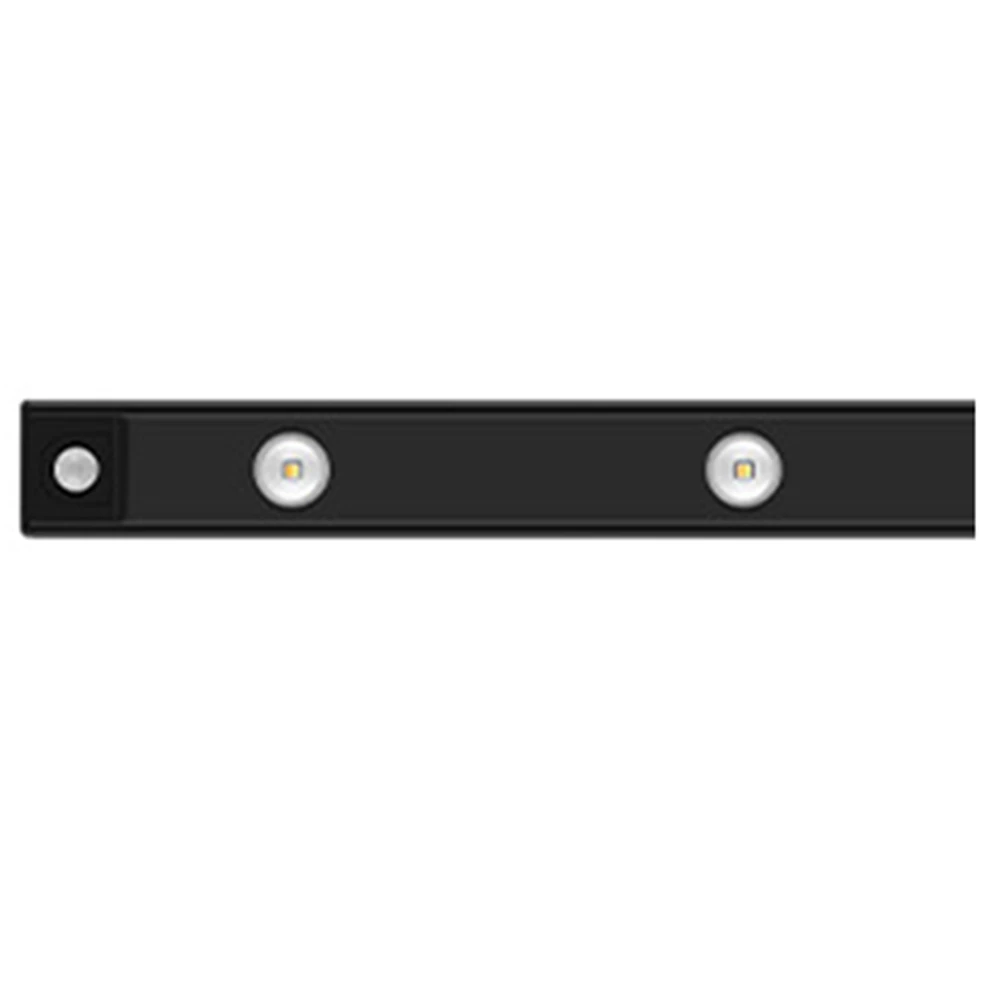 Ultra Thin LED Motion Sensor Cabinet Light Rechargeable Magnetic Intelligent Light Bar Black,20CM