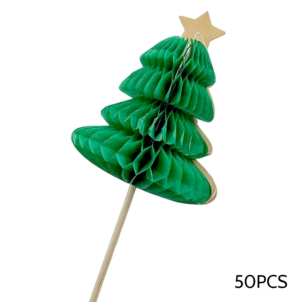 Dessert Cake Fruit Stick Christmas Tree Shaped For Dessert And Wine Decoration