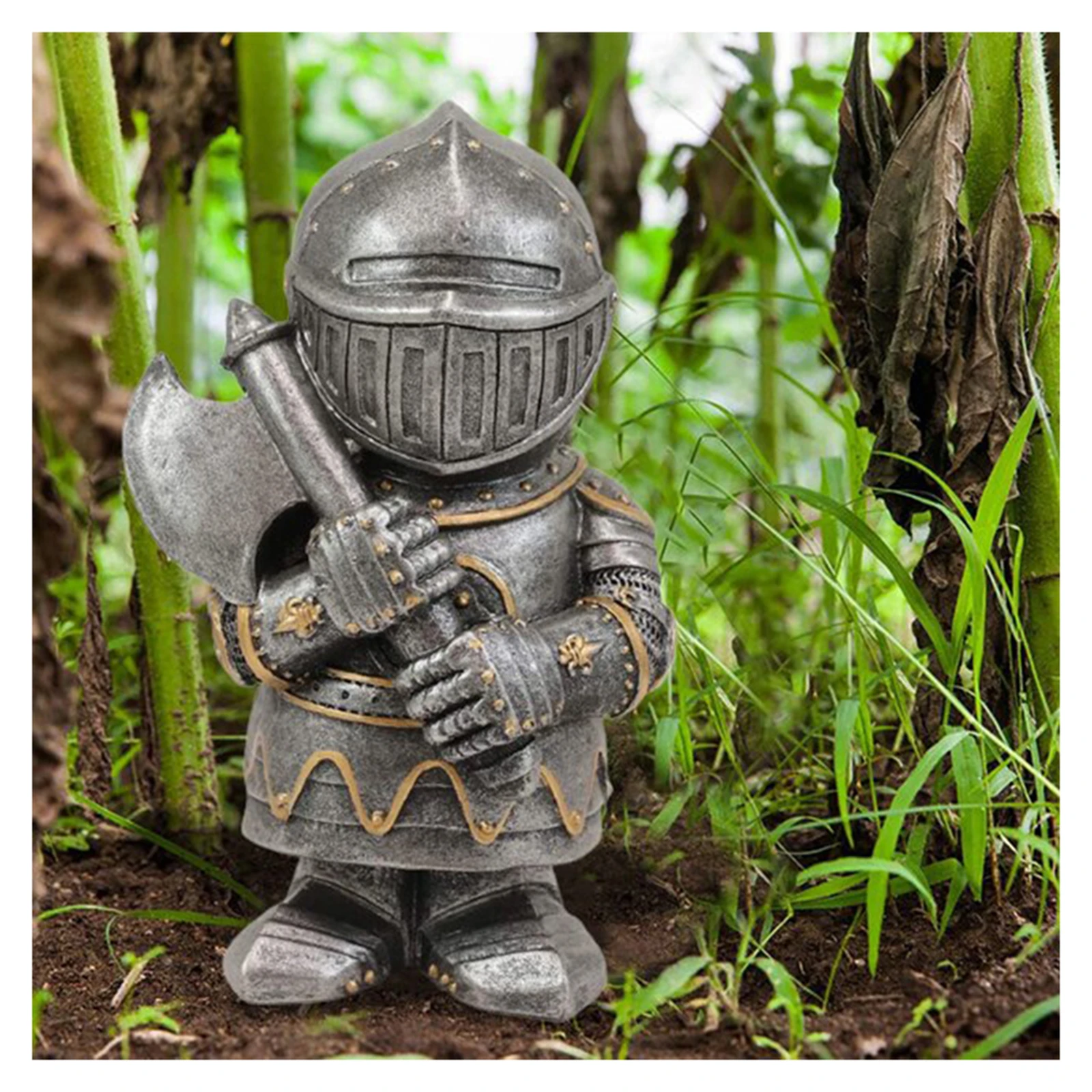 Knight Gnomes Guard 1/8pcs Resin Desktop Ornament Sculpture Soldier Miniature Figure Collection Home Decor A