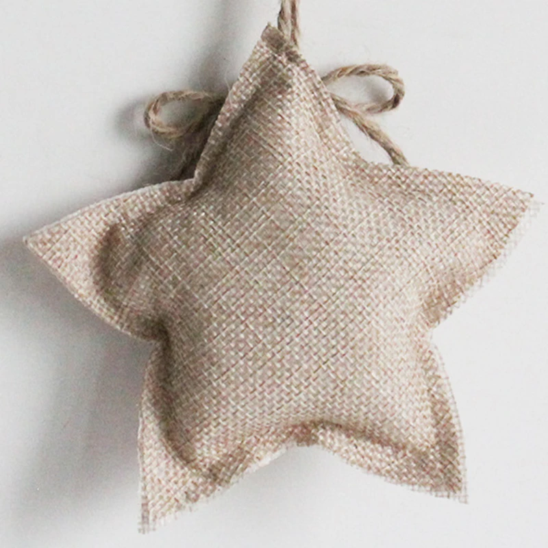 Christmas Tree Linen Pendant  Christmas Themed Shape Hanging Ornament Home Restaurant Decoration Pentagram