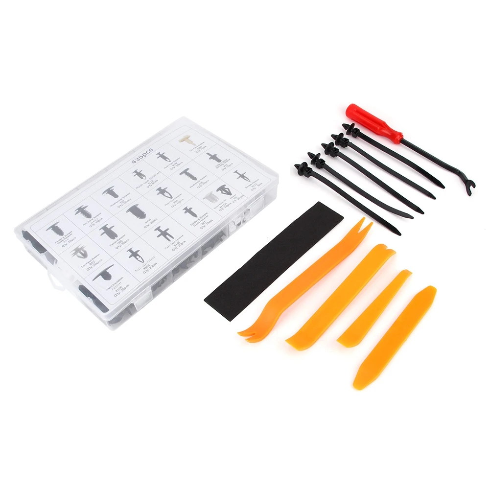 435Pcs Retainer Buckle Door Nail Screwdriver Disassembly Tool Set For Door Trim Panel Bumper