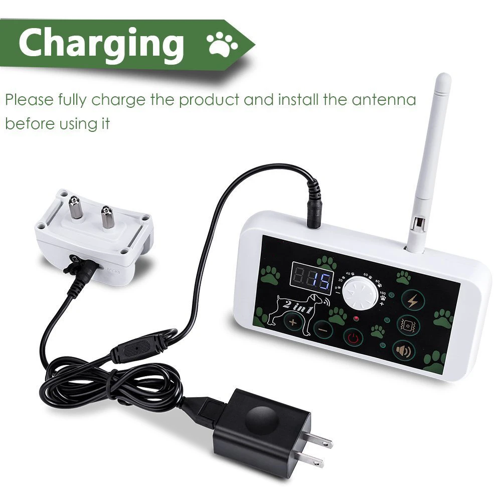 Dog Fence & Rechargeable Dog Training System 2 In 1 Kit With Training Collar