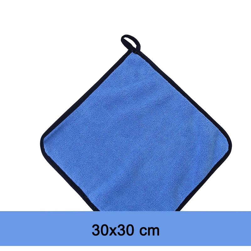 Double-Sided Car Wipes Rags Microfiber Corals Velvet Thickened Car Wipes Household Blue,30x30