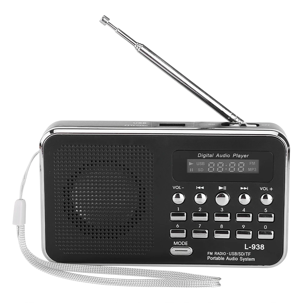 Wireless HiFi Portable Card Speaker - FM Radio, Multimedia Loudspeaker, Black