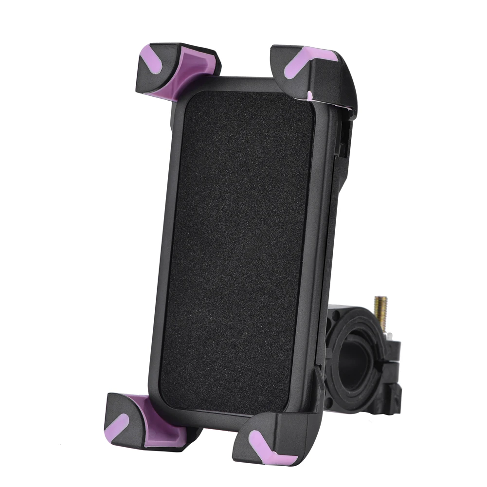 Bicycle Phone Mount Holder - Universal Bracket for Smartphones (Black & Purple)