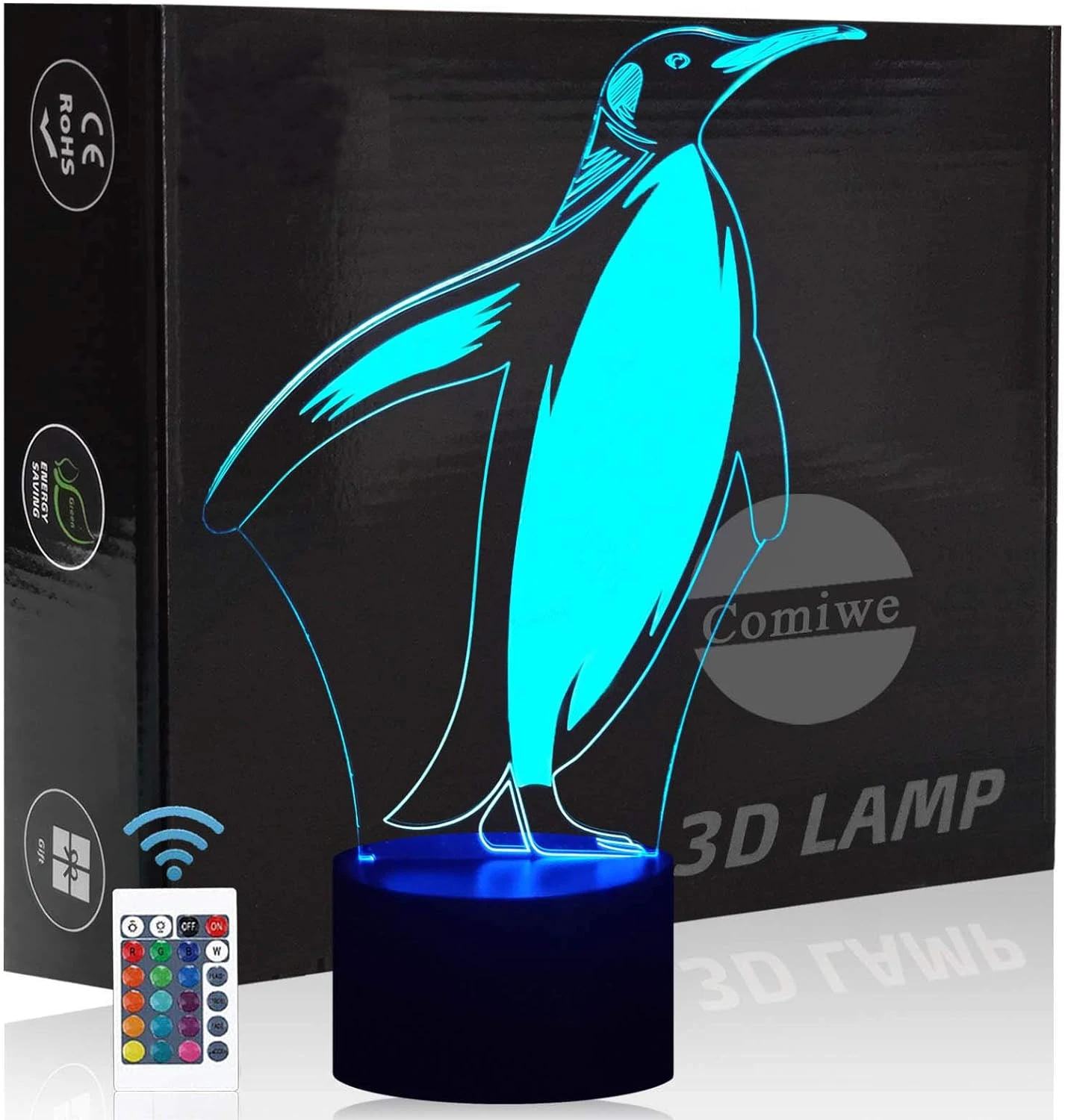 3D Illusion Coffee Cup Night Light – 16 Color Changing, USB Powered, Remote Control LED Mood Lamp