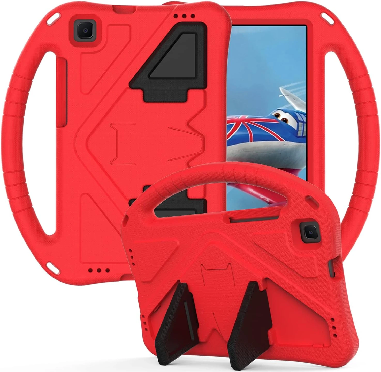ZCtron Case for Samsung Galaxy Tab A 8.0" 2019 SM-T290/T295, Kids Friendly Durable Lightweight Handle Stand Shockproof Protective Cover Red