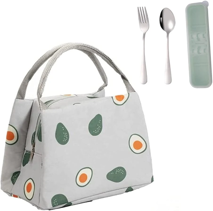 ZCtron Markar Insulated Lunch Bag for Women and Men,Reusable Meal Prep Lunch Box for Work,Adult Portable Tote Lunchbox with Comfortable Handle Belt,White