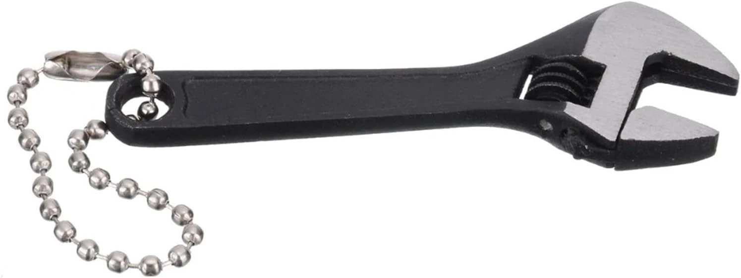 Guo 2.5-inch Mini Metal Adjustable Wrench Hand Tool 0-10mm Jaw Spanner Carbon Steel Hand Tool Anti-Slip Handle Portable Mini Wrench-Black（1PCS）