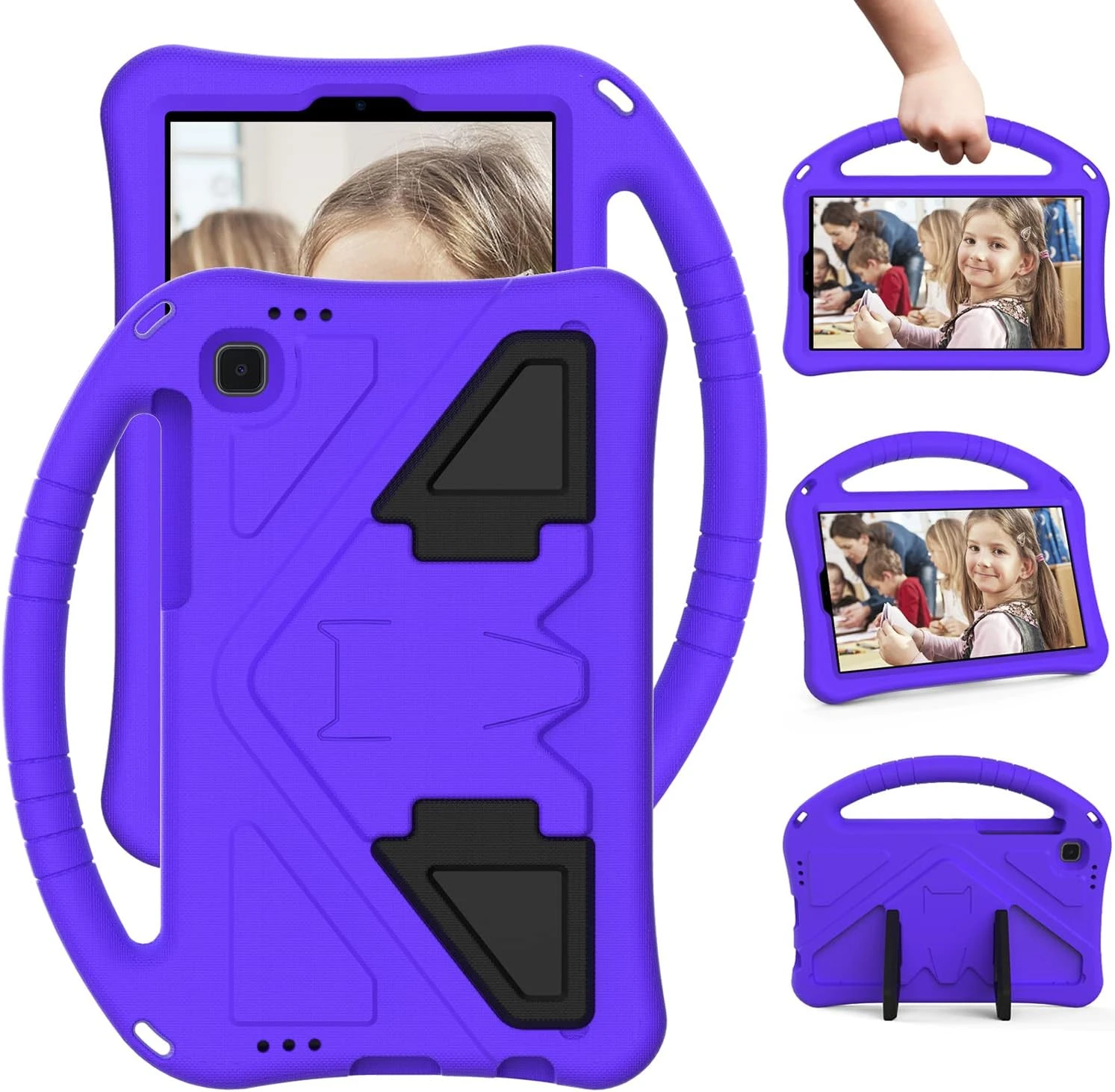ZCtron Case for Samsung Galaxy Tab A7 Lite 8.7" 2021 SM-T220/T225/T227, Kids Friendly Durable Lightweight Handle Stand Shockproof Protective Cover Purple