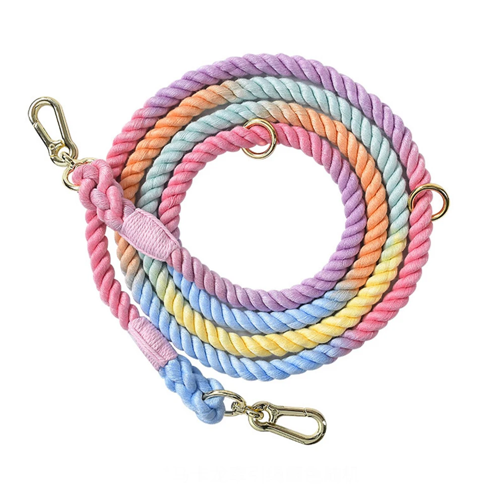 ZCtron Rope Dog Leash, Cotton Dog Leash  Training Leash  For Dog Hiking, Camping-Macaron