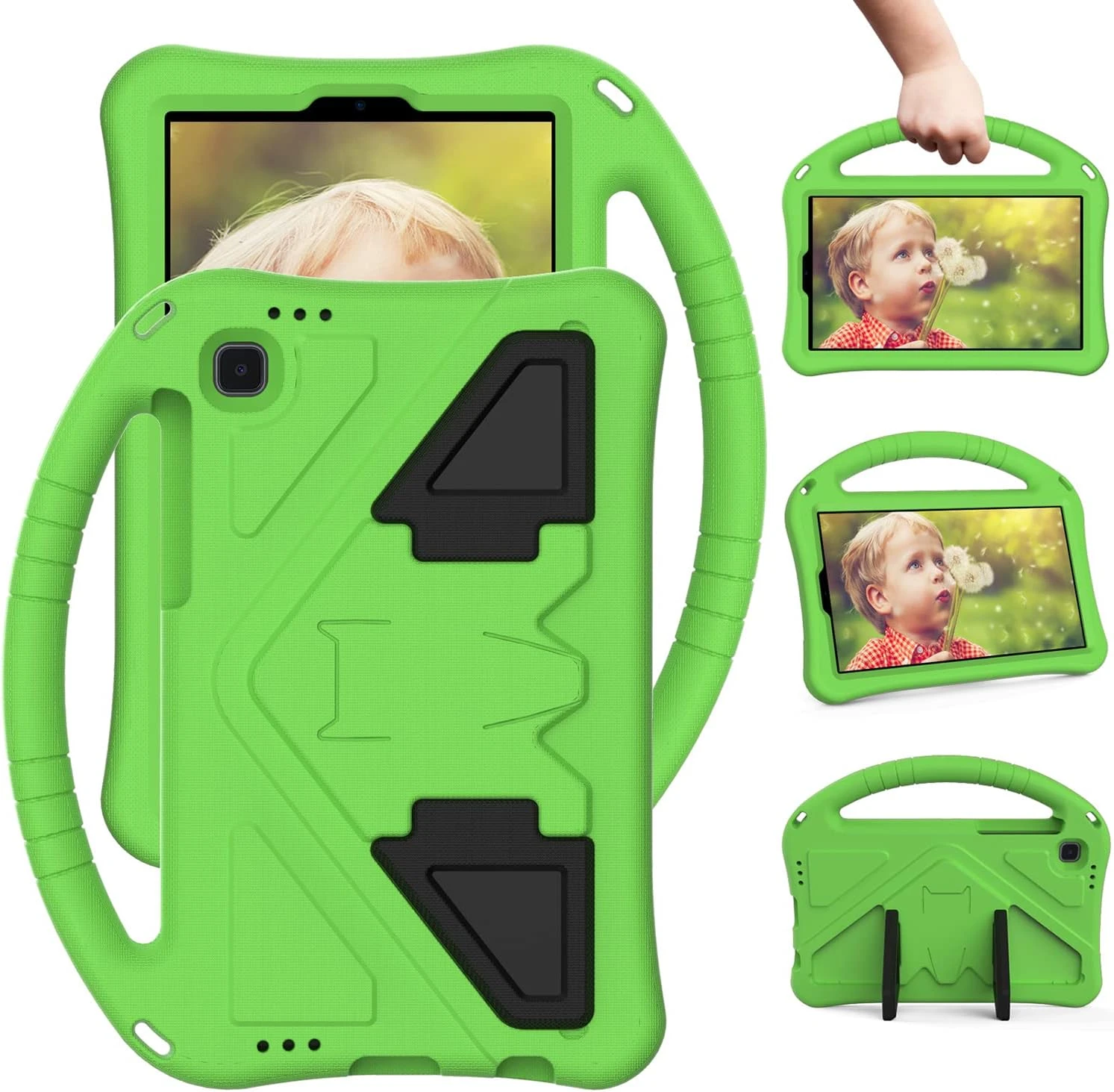 ZCtron Case for Samsung Galaxy Tab A7 Lite 8.7" 2021 SM-T220/T225/T227, Kids Friendly Durable Lightweight Handle Stand Shockproof Protective Cover Green