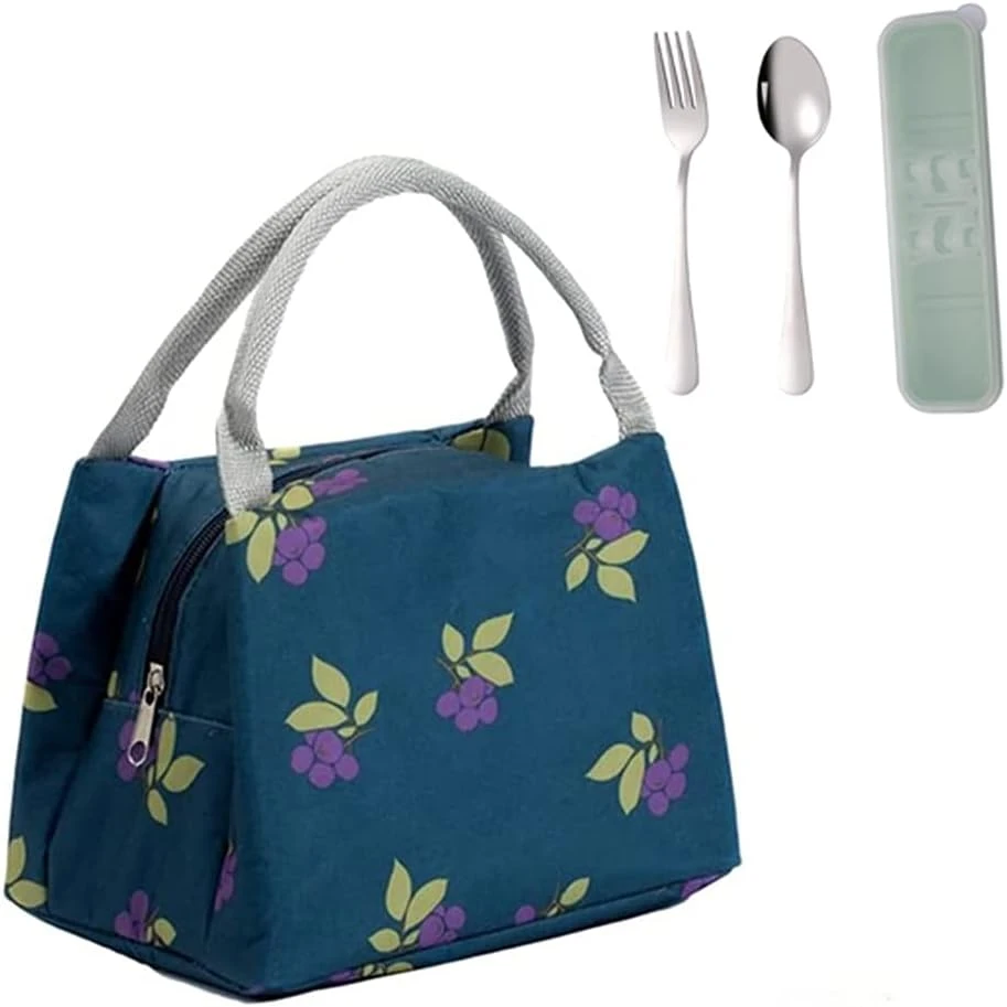 ZCtron Markar Insulated Lunch Bag for Women and Men,,Reusable Meal Prep Lunch Box for Work,Adult Portable Tote Lunchbox with Comfortable Handle Belt,Blue