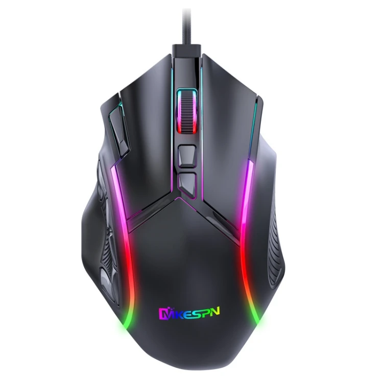 RGB Wired Gaming Mouse - 12800 DPI, 12 Programmable Buttons, MKESPN X15