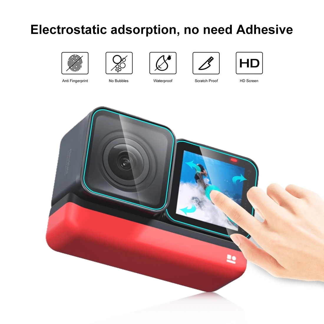 Mr.Shield Screenprotector Voor Insta360 ONE RS En ONE R – 3 Stuks Voor LCD + 3 Stuks Voor Lens, Gehard Glas, 9H, Krasbestendig En Helder