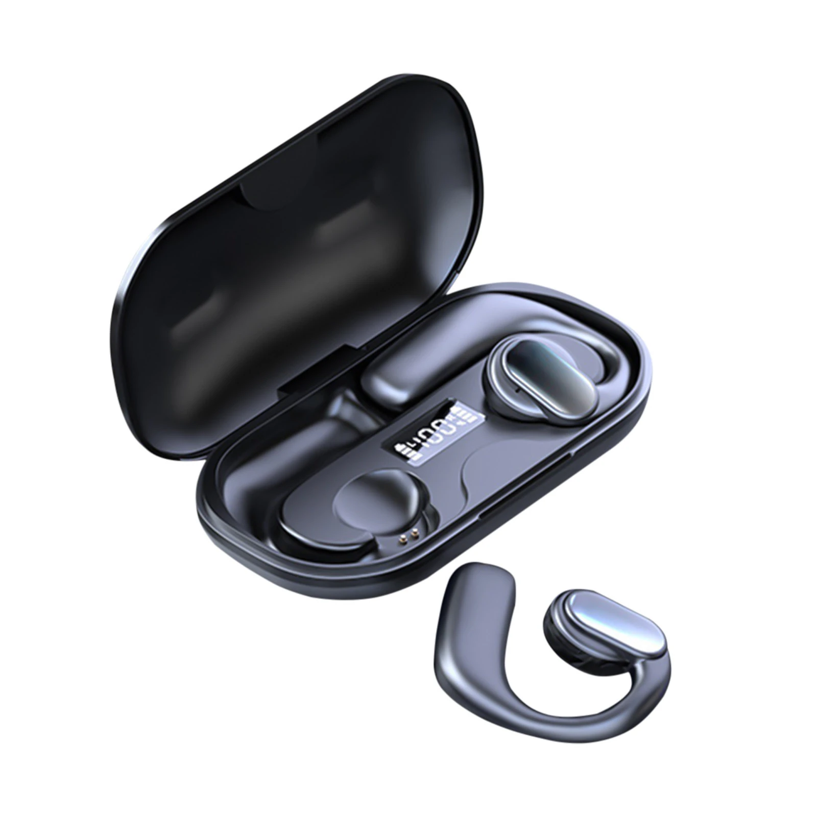 Bluetooth Wireless Earbuds - Stereo Sound, Noise Reduction, Built-in Mic, Charging Case, Black