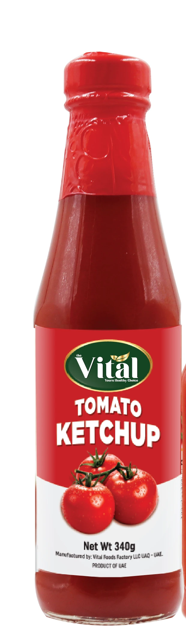 Vital Tomato Ketchup Glass Bottle 340g – Pack of 24 | Premium Quality, Rich Taste, Ideal for Restaurants, Cafes & Home Use