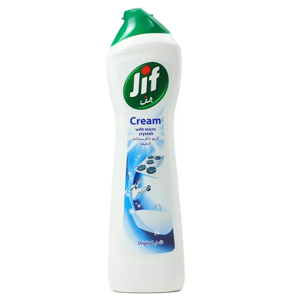 Jif Cream Cleaner with Micro Crystals Technology Original Eliminates Grease Burnt Food & Limescale Stains 500ml