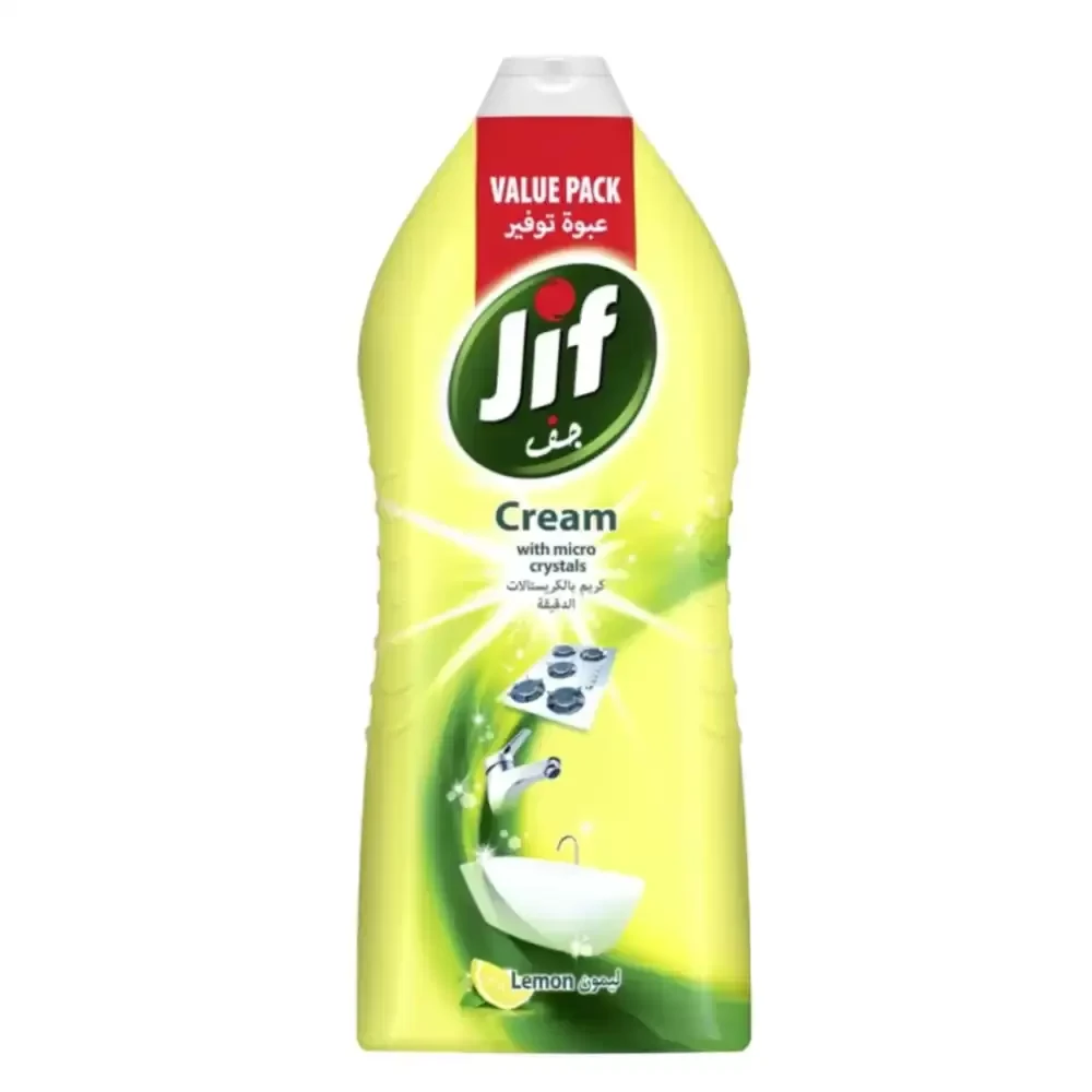 Jif Lemon Enriched Cream Cleaner And Stain Removal With Micro Crystals- 1500ml