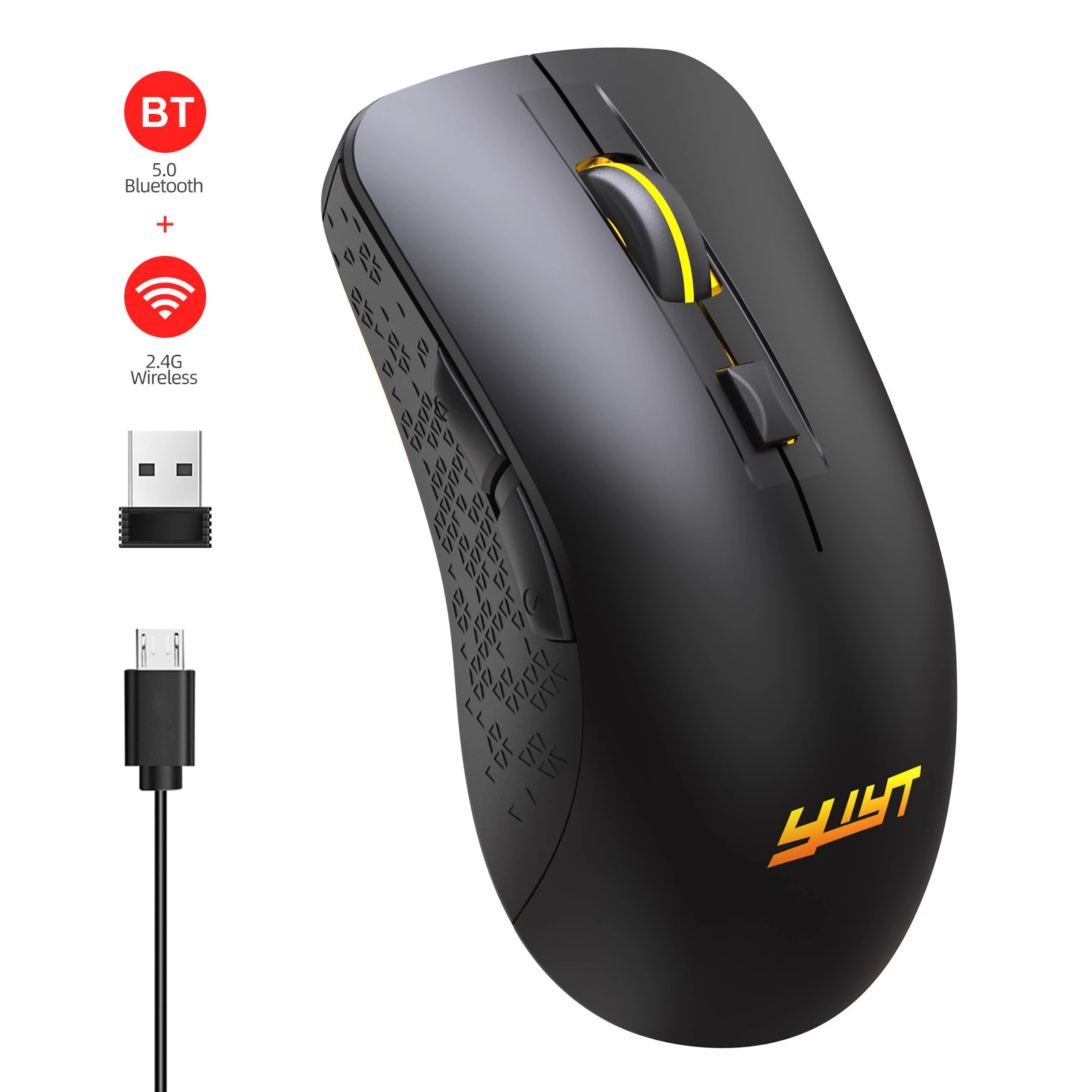 Rechargeable Gaming Wireless Mouse Portable Comfortable Cordless Laptop Mouse