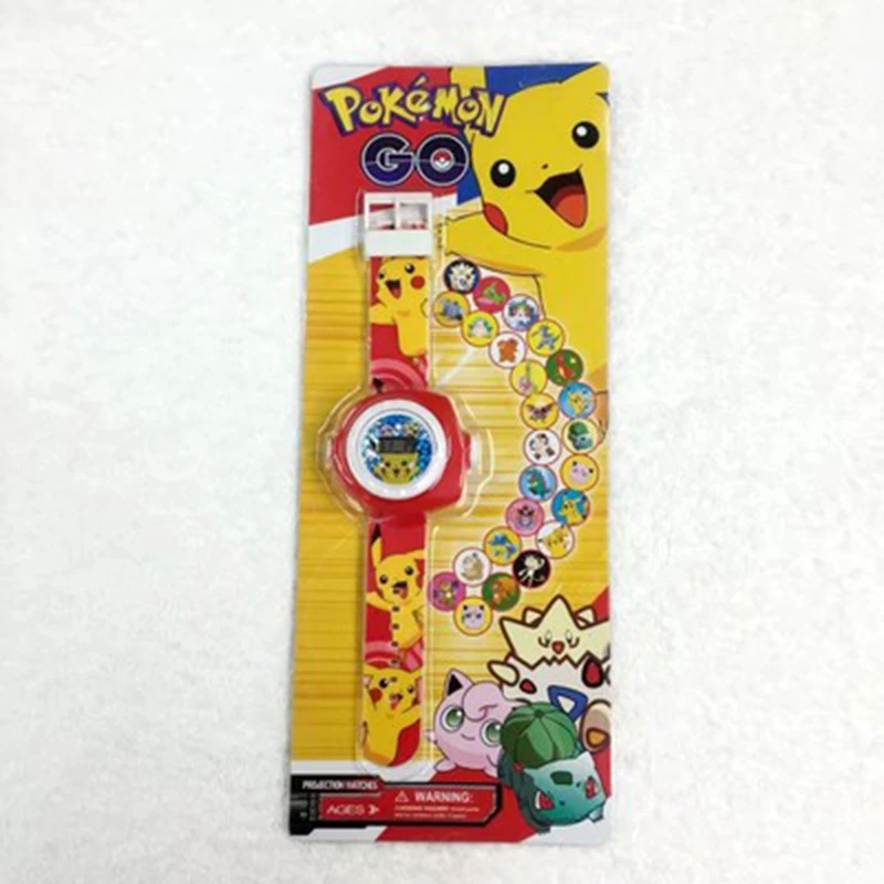 Pikachu Projection Watch - Replaceable Patch, Kids Gift, Anime Style Pikachu