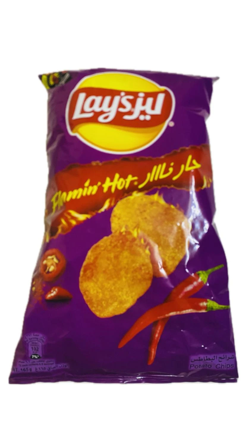 Lay'S Flamin' Hot Spicy Crunchy Potato Chips 1X165Gm