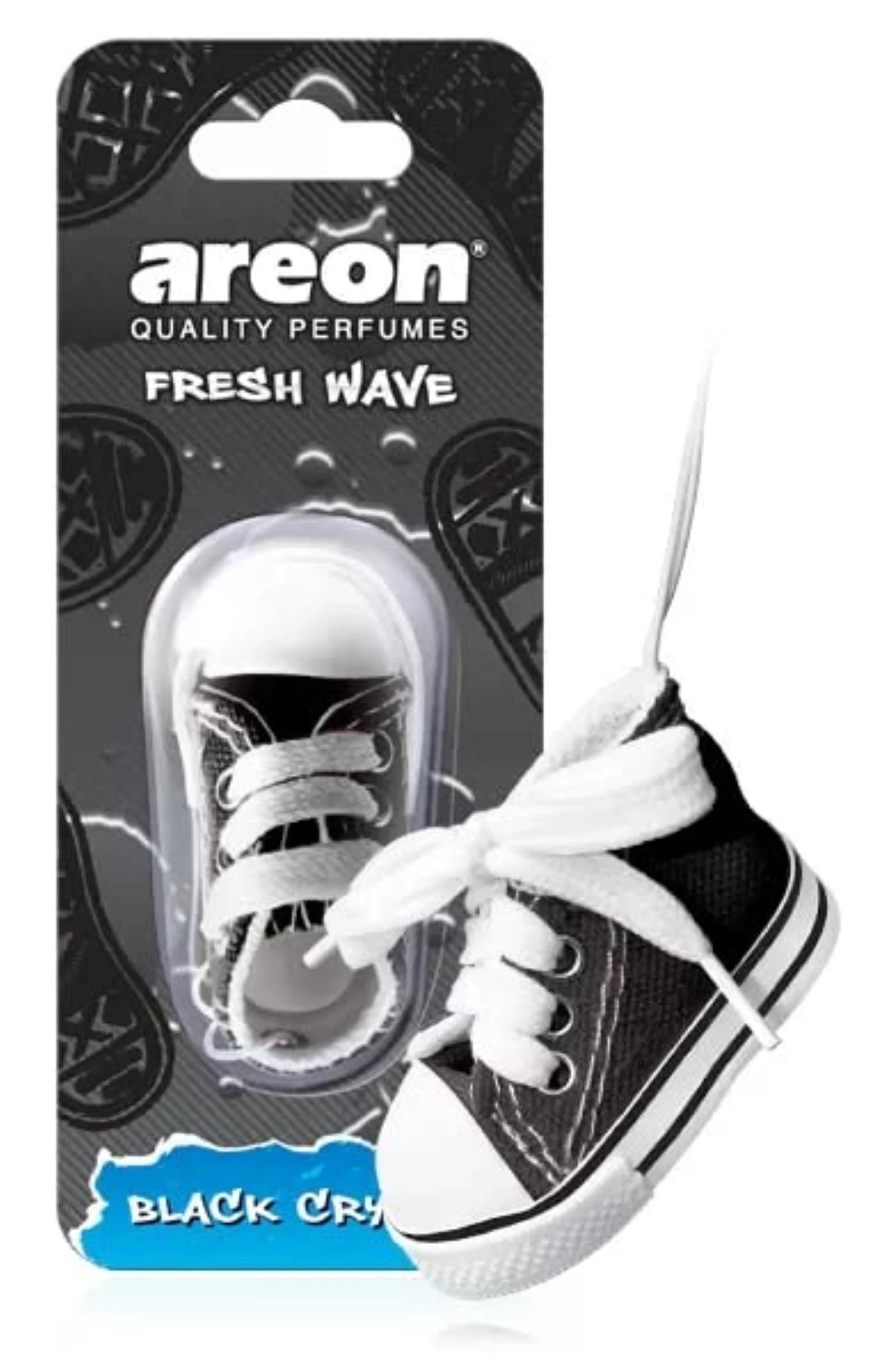 Areon Fresh Wave Shoe Black Crystal Car Air Freshener, Fw01