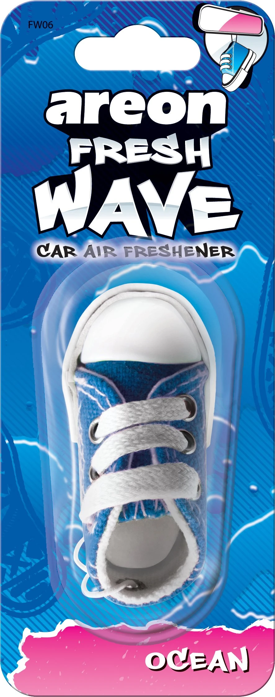 Areon Fresh Wave Shoe Ocean Car Air Freshener, Fw06