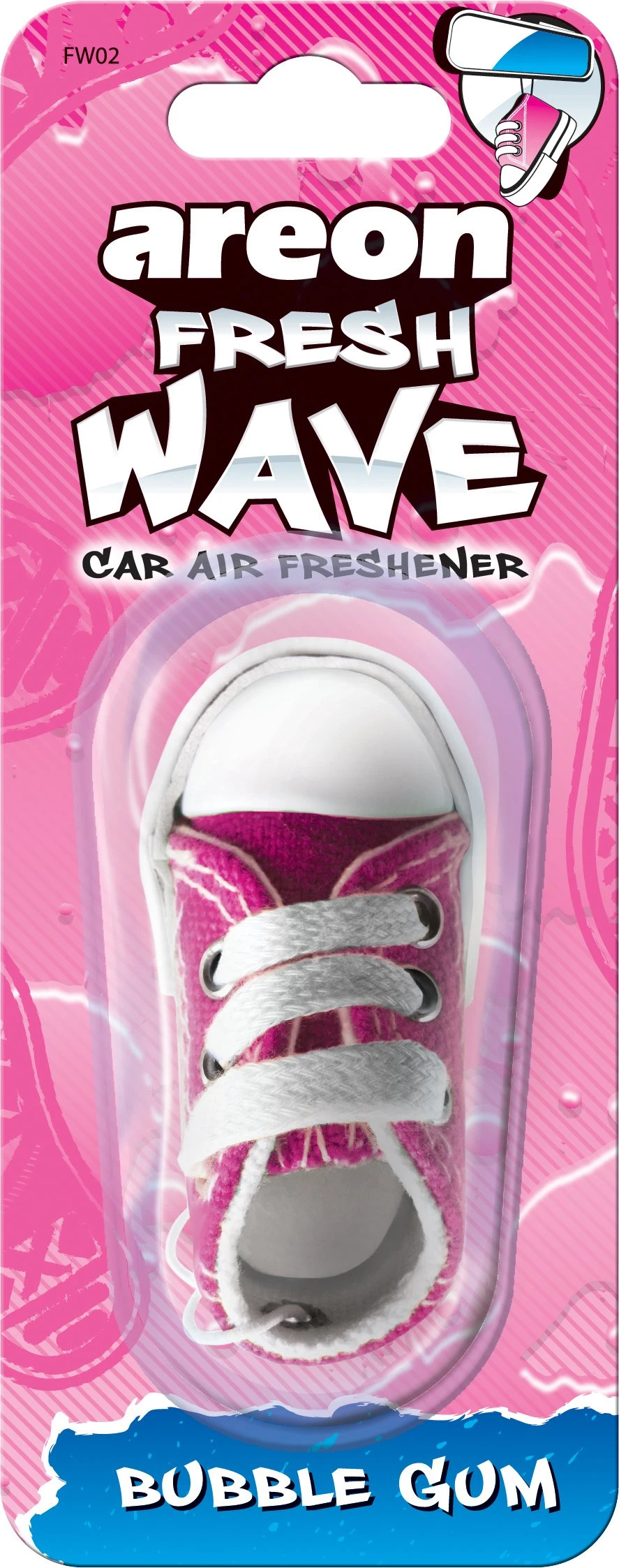 Areon Fresh Wave Shoe Bubble Gum Car Air Freshener, Fw02