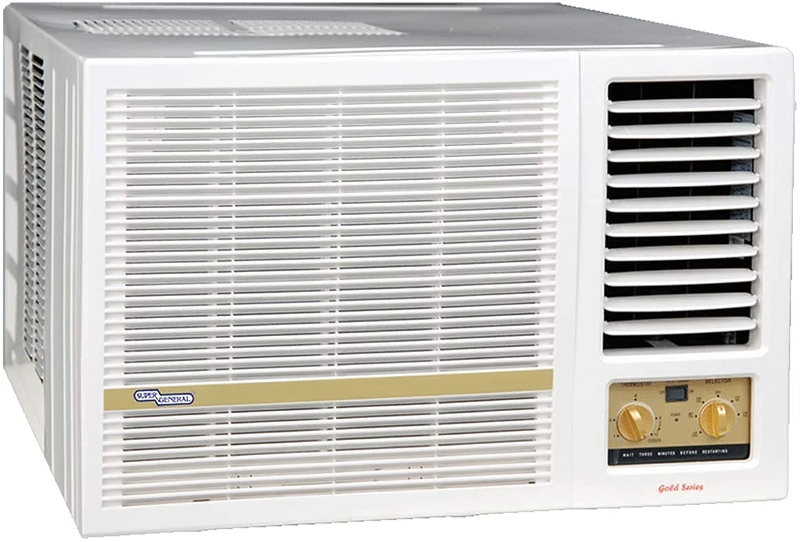 Super General 1.5 Ton Window Air Conditioner, 18000 BTU, Reciprocating Compressor, White, 1 Year Warranty