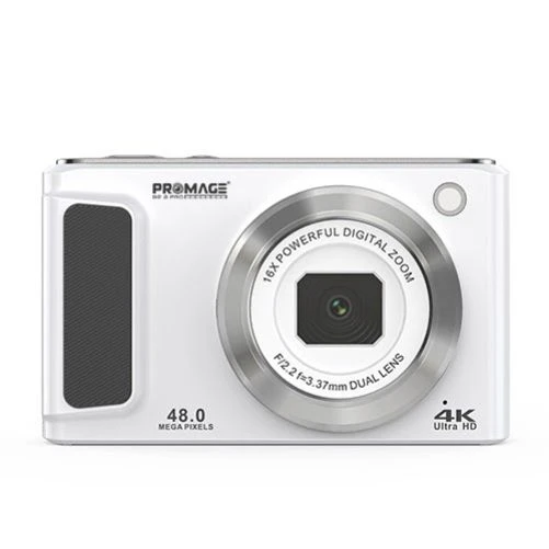 PROMAGE PC140 Digital Camera 48MP White, 4K Video, 2.8  IPS Screen, 16X Digital Zoom, USB Type-C Rechargeable