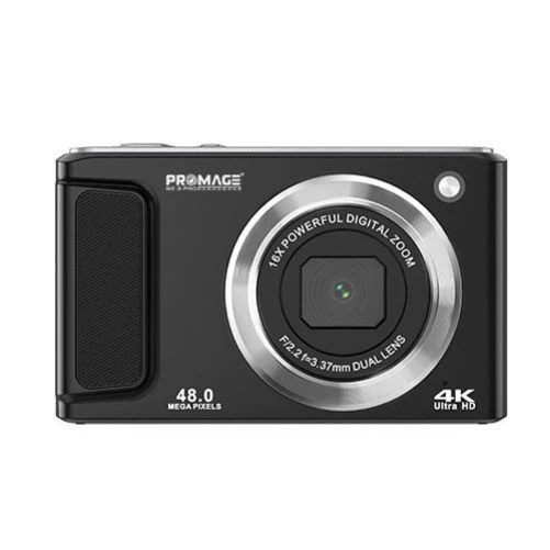 PROMAGE PC140 Digital Camera 48MP Black, 4K Video, 2.8 IPS Screen, 16X Digital Zoom, USB Type-C Rechargeable