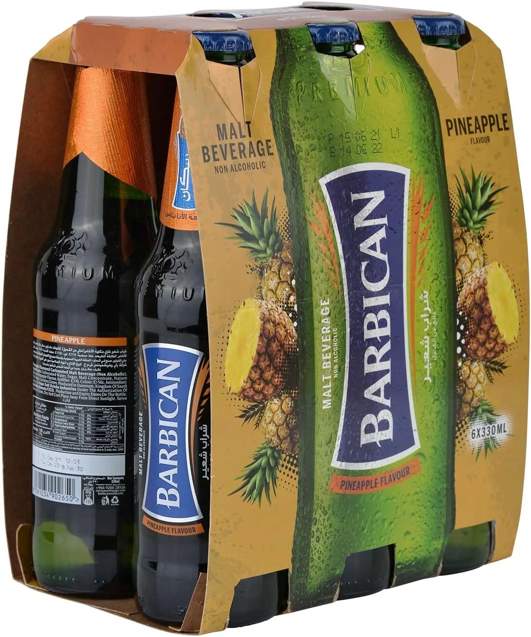 Barbican Pineapple Non Alcoholic Malt Beverage,330ml (Carton:24x 330 ml)