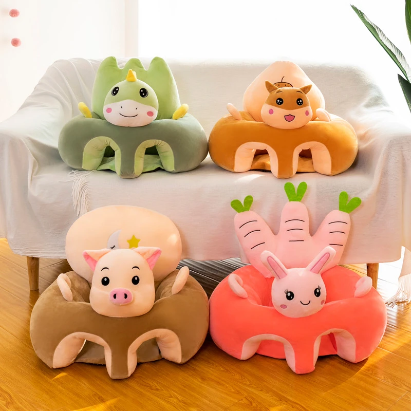 Manufacturers wholesale cartoon baby sofa learning chair baby learning seat children plush toys mother and baby supplies pigskin shell size 50*50 for home decoration fun use