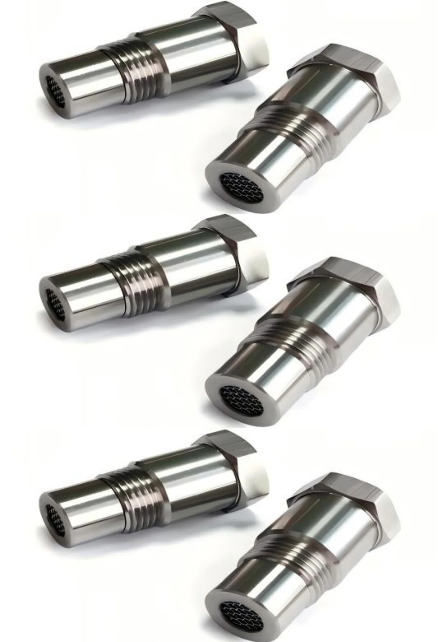 6 PCS Car Oxygen O2 Sensor CEL Fix Check Engine Light Eliminator M18*1.5 Auto Parts Automobile Car Accessories with M18X1.5 Thread Adapter Stainless Steel SS304 Material Hexagonal 23 mm Size 50 mm