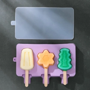 Cute Cartoon Animal Paw Ice Cream Mold Silicone Popsicle Molds Reusable  BPA-Free Ice Pop Mold With Lids Sticks