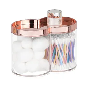 Balls Rounds mDesign Modern Square Bathroom Vanity Countertop Storage  Organizer Canister Jar for Cotton Swabs Bath Salts 2 Divided Sections  Clear/Rose Gold Makeup Sponges Canisters Home & Kitchen brettsbr.co.uk