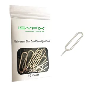 Isyfix Sim Card Tray Pin Eject Removal Tool Silver 2 x 3 x 0.1Inch 10 Pieces