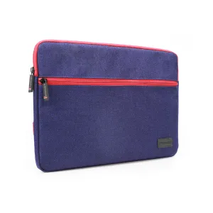 Promate Lightweight 13 Inch Water-Repellent Protective Fabric Laptop Sleeve Blue Portfolio-M