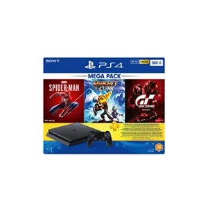 Sony Playstation 4 500GB Slim Console Hits Bundle with Spiderman, Ratchet & Clank, Gran Turismo Sport and 3 Months PS Plus Subscription  Video Game
