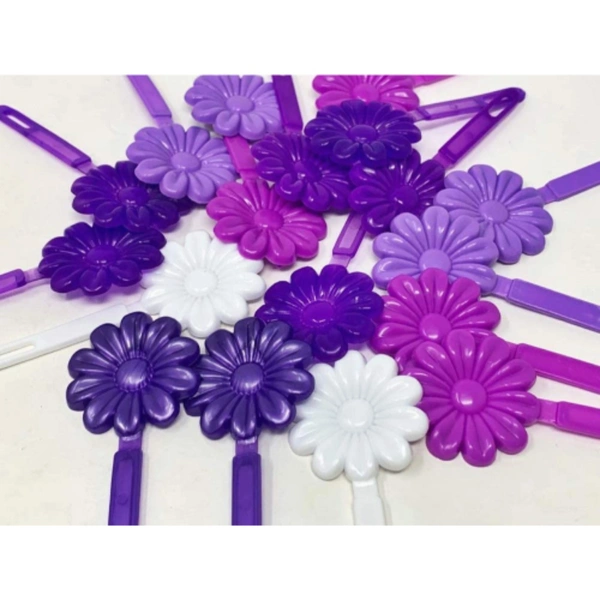 Tara Girls Self Hinge Plastic Flower Hair Barrettes Purple Mix 3 Inch
