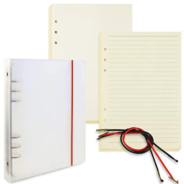 Fyess A5 6Ring Loose Leaf Binder, Includes 90 Insert Pages Lined/Blank, LooseLeaf Book