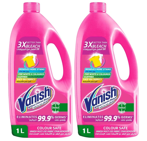 Vanish Laundry Stain Remover Liquid For White Colored Clothes, 1 L x 12
