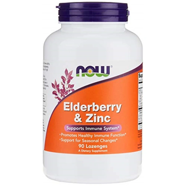 Now Foods, Elderberry And Zinc, Immune Support Protection 90lozenges