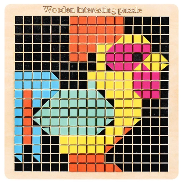 370 Pieces Children Diy Wooden Pixel Building Blocks Wholesale