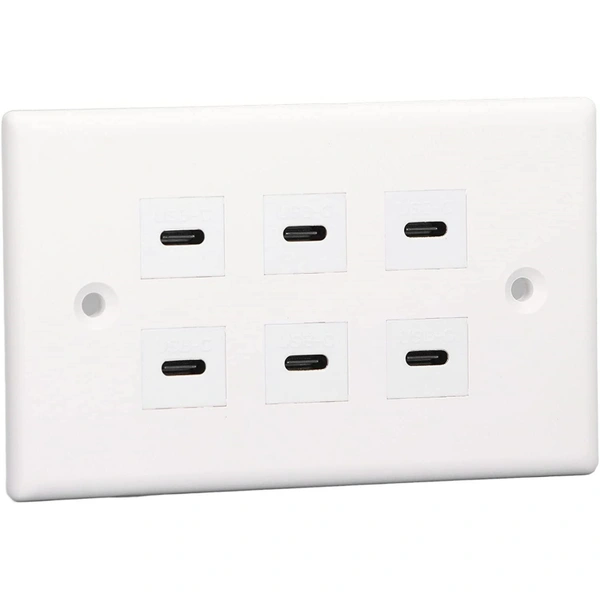 6 Port Usb C Wall Outlet, Type C Receptacle Outlet, Smart Fast Charging