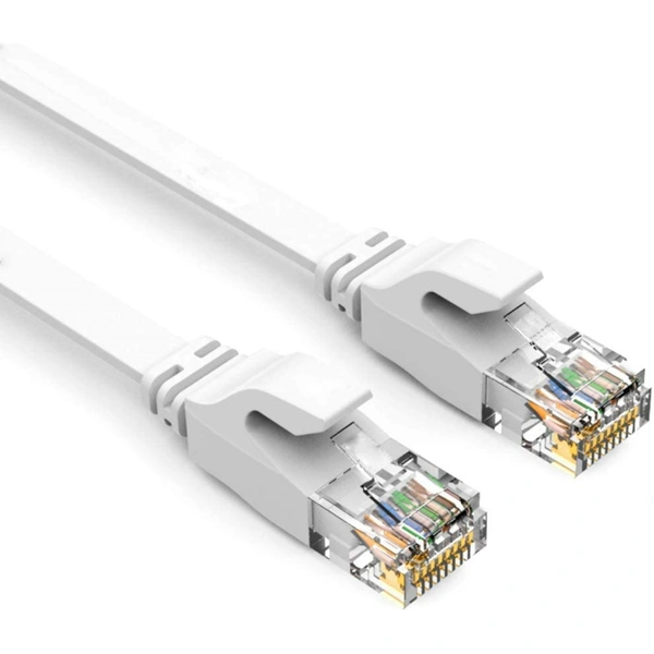 Cat 6 Cable 50 Ft White Flat Durable Interconnection Network