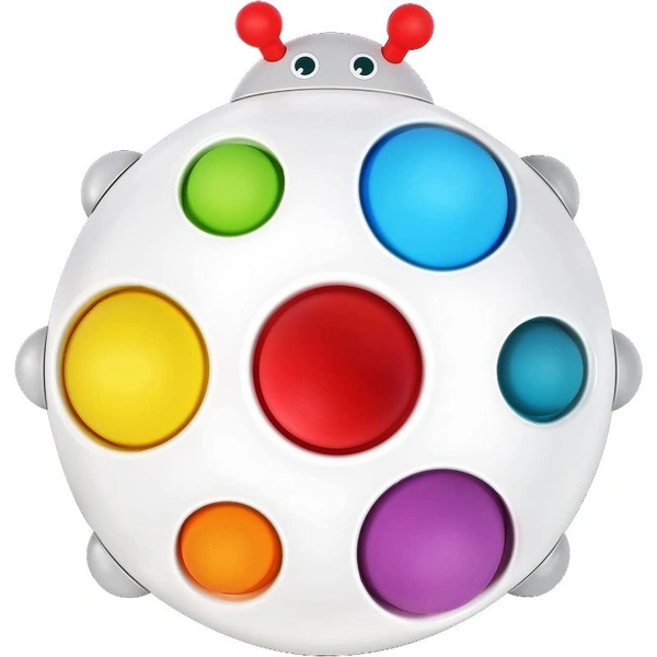 Silicone Flipping Busy Board Toy, Sensory Fidget Gifts for 1 2 Year Old Boy Girl Ladybug