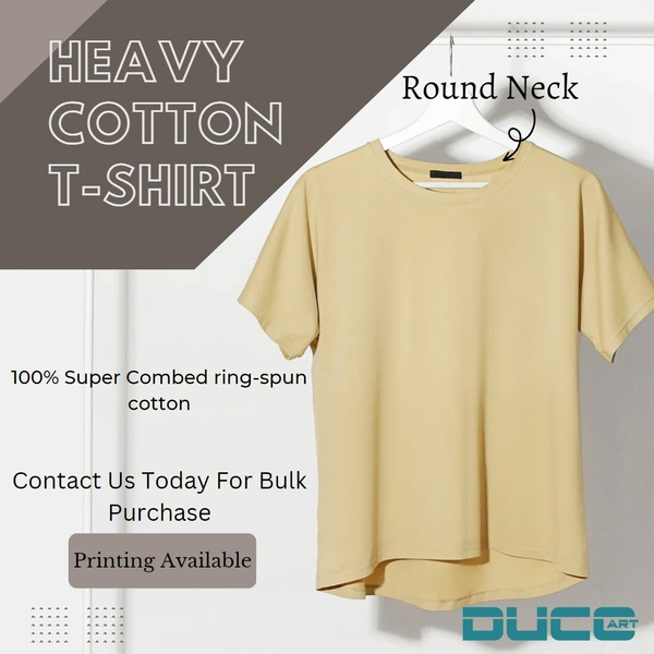 ROUND NECK HEAVY COTTON T SHIRT Wholesale Prices Tradeling