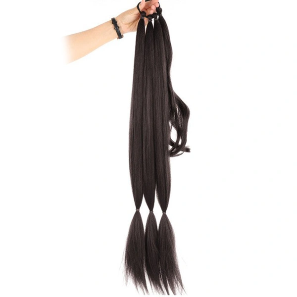 Long Braided Ponytail Extension Elastic Band Hair Extensions 4 brown